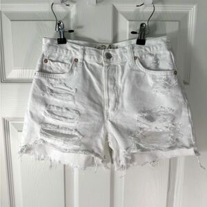 We The Free White High Rise Distressed Shorts Size 24